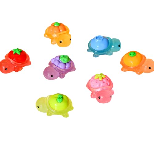 50 Stück Mini-Schildkröten Leuchtende Kunstharz Nachtleuchtend Miniaturfiguren zum Verstecken für Puppenhaus-Mikrolandschaften Tier-Mottoparty Puppenhaus Garten Mikromoos Landschaftsbasteln (A) von Generisch
