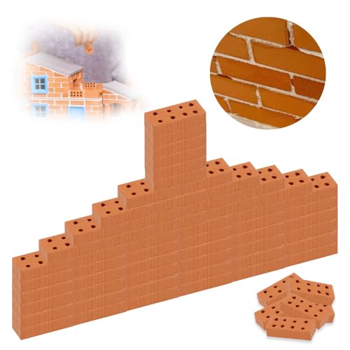 50 Stück Mini Simulation Ziegel,Ziegel,8 Loche Ziegelrot,Größe ca. 2 * 1 * 0,5 cm,Winzige Ziegelsteine Modell Ziegelbau,Mini Ziegel Miniatur Ziegel,für DIY Bauen Puppenhaus Fairy Garten Dekoration 50 Stück Mini Simulation Ziegel,Ziegel,8 Loche Ziegelrot,Größe ca. 2 * 1 * 0,5 cm,Winzige Ziegelsteine Modell Ziegelbau,Mini Ziegel Miniatur Ziegel,für DIY Bauen Puppenhaus Fairy Garten Dekoration von Generisch