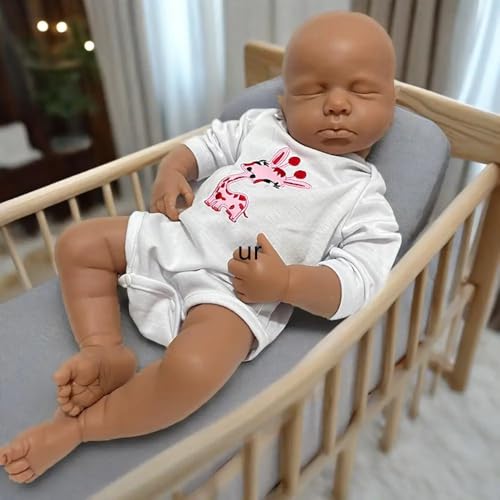 50 cm große, realistische Reborn-Babypuppe aus Silikon – Unbemaltes, schlafendes Neugeborenes mit beweglichen Gliedmaßen, Geschenk für Künstler und Hobby-Handwerker (#4) von Generisch