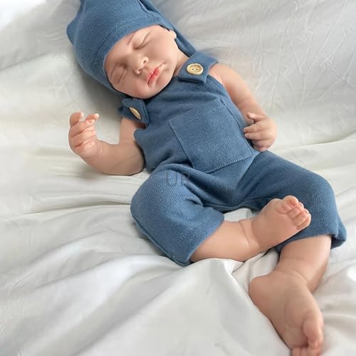 50 cm große, realistische Reborn-Babypuppe aus Silikon – lebensechtes, schlafendes Neugeborenes mit handbemalter Haut(Junge/Mädchen), Senioren und Sammler (Boy#1) von Generisch