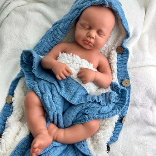 50 cm große, realistische Reborn-Babypuppe aus Silikon – lebensechtes, schlafendes Neugeborenes mit handbemalter Haut(Junge/Mädchen), Senioren und Sammler (Girl#3) von Generisch
