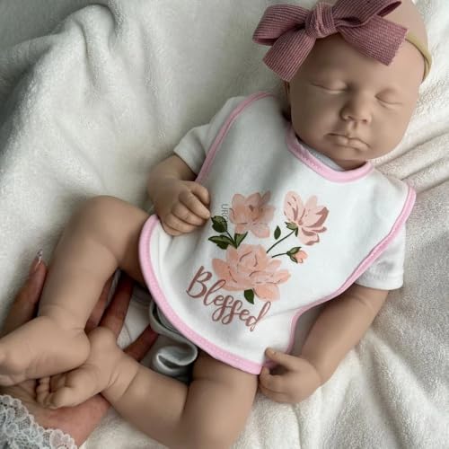 50 cm große, realistische Reborn-Babypuppe aus Silikon – unbemaltes, schlafendes Neugeborenes mit beweglichen Gliedmaßen, Geschenk für Künstler und Hobbybastler (Girl#1) von Generisch
