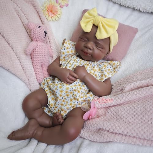 50 cm große, realistische Silikon-Babypuppe – Ganzkörper-Reborn-Babypuppe, schlafendes Baby, Neugeborenenpuppe & bewegliche Gliedmaßen (Boy) von Generisch