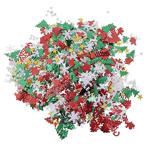 50 g glitzernde Weihnachtsbaum-Schneeflocken-Konfetti-Pailletten, DIY, Neujahr, Zuhause, Hochzeit, Geburtstag, Dekorationen, Veranstaltungskleid für Mädchen (Rot, A) von Generisch