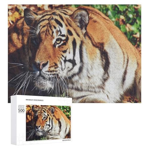500 Teile Lindenholz Tiger Puzzle für Erwachsene und Kinder Natur Kunst Geschenk von Generisch