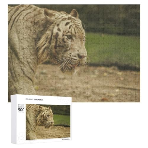 500 Teile Lindenholz Tiger Puzzle für Erwachsene und Kinder Natur Kunst Geschenk von Generisch