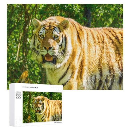 500 Teile Lindenholz Tiger Puzzle für Naturliebhaber und Puzzle Fans von Generisch
