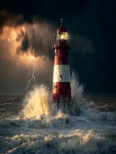 500 Teile Puzzle für Erwachsene, Leuchtturm, Klassische Puzzles, Pädagogisches Spiel Herausforderung Spielzeug, Puzzlespiele für Die Ganze Familie(500PCS) von Generisch