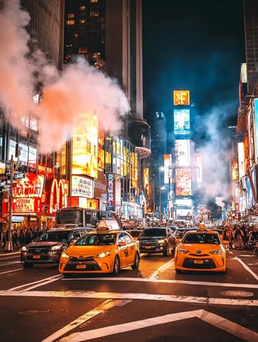 500 Teile Puzzle für Erwachsene, Stadt Straßenszene bei Nacht, Klassische Puzzles, Pädagogisches Spiel Herausforderung Spielzeug, Puzzlespiele für Die Ganze Familie(500PCS) von Generisch