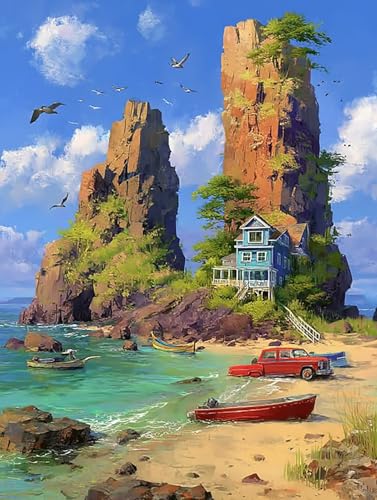 500 Teile Puzzle für Erwachsene, Strand Scenery, Klassische Puzzles, Pädagogisches Spiel Herausforderung Spielzeug, Puzzlespiele für Die Ganze Familie(500PCS) von Generisch