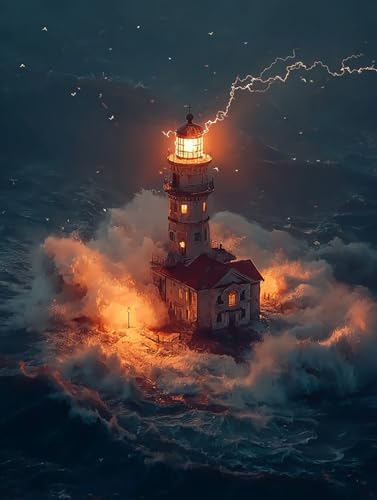 500 Teile Puzzles für Erwachsene Kinder, Leuchtturm, Klassische Puzzles, Pädagogisches Spiel Herausforderung Spielzeug, Puzzlespiele für Die Ganze Familie(500PCS) von Generisch