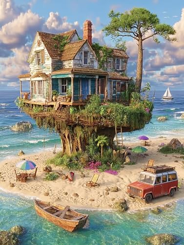 500 Teile Puzzles für Erwachsene Kinder, Strand Scenery, Klassische Puzzles, Pädagogisches Spiel Herausforderung Spielzeug, Puzzlespiele für Die Ganze Familie(500PCS) von Generisch