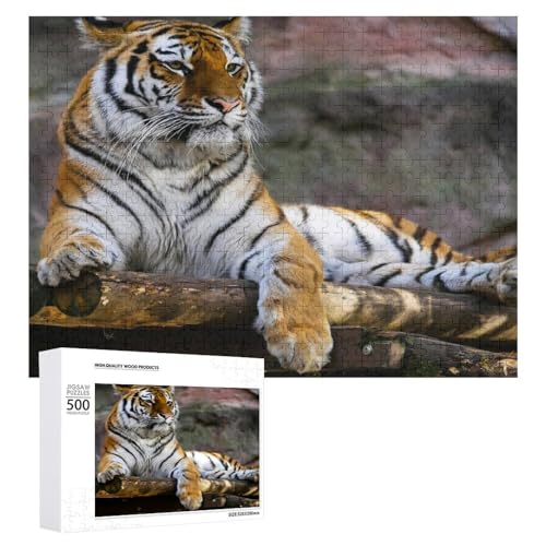 500 Teile Tierpuzzle mit Tiger, für Naturliebhaber und Puzzle-Fans von Generisch