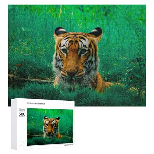 500 Teile Tiger Illustration Puzzle, für ruhiges und achtsames Spielen von Generisch