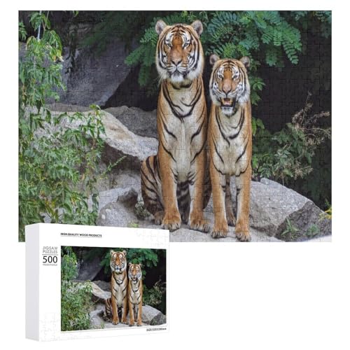500 Teile Tiger Puzzle aus Lindenholz, für Naturliebhaber und Puzzlefans von Generisch