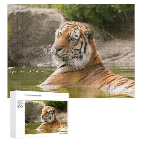 500-teiliges Holzpuzzle Tiger für Erwachsene und Kinder, Naturkunst-Geschenk von Generisch