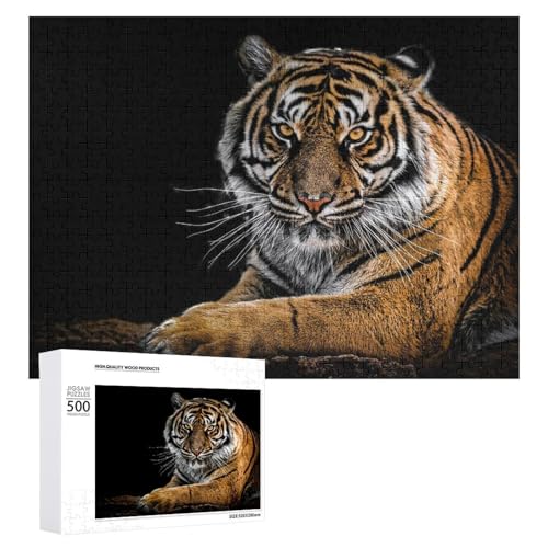 500-teiliges Holzpuzzle Tiger für Familienspielabend, Erwachsene und Jugendliche von Generisch