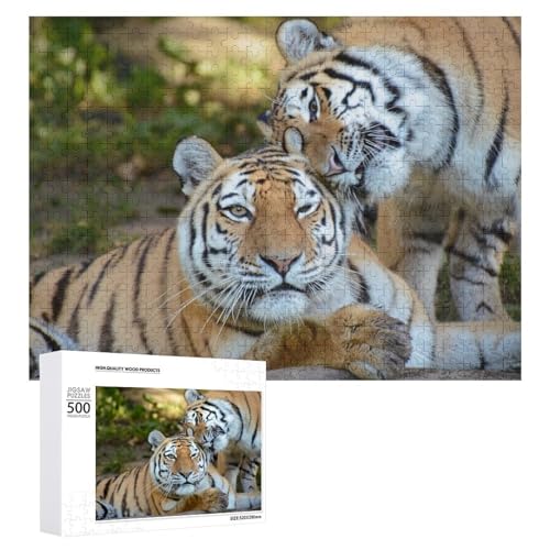 500-teiliges Holzpuzzle Tiger für Stressabbau und Heimdisplay von Generisch