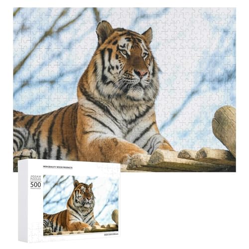 500-teiliges Holzpuzzle Tiger für dekorative Präsentation von Generisch