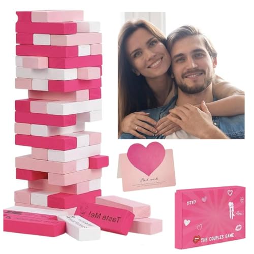 54pcs Super Naughty Block Tower Game, 2025 Upgraded Pink Valentine Night Umbling Tower Stacking Blocks Game, Adult Couples Date Night Games, Wooden Naughty Game for Adults Night, Gift Box Packaging 54pcs Super Naughty Block Tower Game, 2025 Upgraded Pink Valentine Night Umbling Tower Stacking Blocks Game, Adult Couples Date Night Games, Wooden Naughty Game for Adults Night, Gift Box Packaging von Generisch