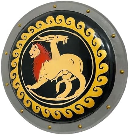 55,9 cm mittelalterliches Schild Löwen Wappen Mittelalterliche Wanddekoration Schild Halloween Kostüm Schild Griechischer Hoplite Schild Schwarz/Gelb 55,9 cm mittelalterliches Schild Löwen Wappen Mittelalterliche Wanddekoration Schild Halloween Kostüm Schild Griechischer Hoplite Schild Schwarz/Gelb von Generisch