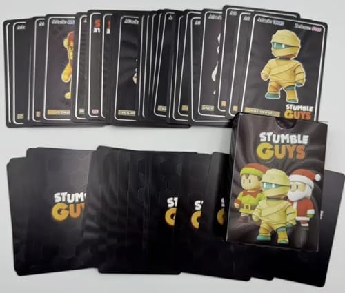 55 Stumble Guys Kollisions-Sammelkarten – strapazierfähiges PVC – ideal für Partyspiele und Aktivitäten, Stumble Guys Spiel (schwarz) von Generisch