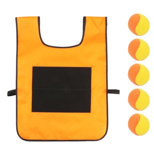 5er-Set Völkerball mit 1 Klebeweste, Spiele mit Gurt, interaktives Wurfspiel, klebrig für, die im Freien Spielen Sicherheitsnetz (K, One Size) von Generisch