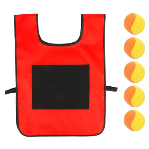 5er-Set Völkerball mit 1 Klebeweste, Spiele mit Gurt, interaktives Wurfspiel, klebrig für, die im Freien Spielen Sicherheitsnetz (L, One Size) von Generisch
