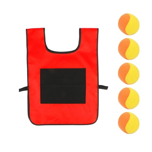 5er-Set Völkerball mit 1 Klebeweste, Spiele mit Gurt, interaktives Wurfspiel, klebrig für, die im Freien Spielen Sicherheitsnetz (Q, One Size) von Generisch