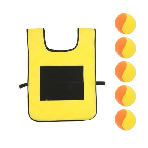 5er-Set Völkerball mit 1 Klebeweste, Spiele mit Gurt, interaktives Wurfspiel, klebrig für, die im Freien Spielen Sicherheitsnetz (R, One Size) von Generisch
