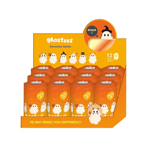 6/12Pcs Ghostees Mystery Phone Buddy, Mini-Telefonfigur, überraschungsspielzeug, Aufklebbarer Halloween-Geist- Und Kürbis-Telefonaufsatz,Lustiges Halloween-Telefon, Alle Modelle (12 PC, One Size) von Generisch