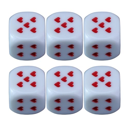 6-Sided Dice, Acrylic Game Cubes, Heart-Shaped Dot Design, 6-Piece Set with Rounded Corners, for Travel Fun, Classroom Games, Holiday Events, Party Night Activities 6-Sided Dice, Acrylic Game Cubes, Heart-Shaped Dot Design, 6-Piece Set with Rounded Corners, for Travel Fun, Classroom Games, Holiday Events, Party Night Activities von Generisch