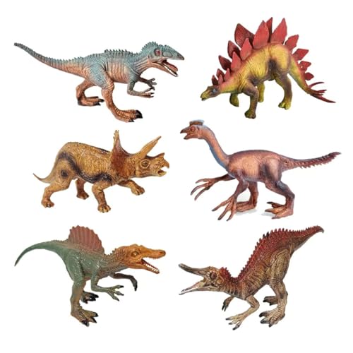 6 Stück Dinosaurier Set, Kinder Realistische Dinos Spielzeug, Dinosaurier Figuren Kinder, Für Jungen Mädchen ab 3 Jahren zum Spielen und Lernen (B) von Generisch