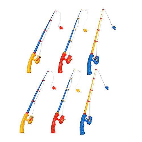 6 Stück Magnetisches Angelspielzeug Angelset Angelbecken für Kleinkind ab 3 Jahren Pädagogisches Badespielzeug Kunststoff Badewannenspielzeug Wasserspielzeug Sandspielzeug (Yellow, One Size) von Generisch