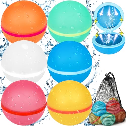 6 Stück Wasserbomben Wiederverwendbar, Silikon Wasserbomben Selbstschließend magnetische Spritzbälle,Sommer Wasserspielzeug für Kinder im Alter von 3-12 Jahren 6 Stück Wasserbomben Wiederverwendbar, Silikon Wasserbomben Selbstschließend magnetische Spritzbälle,Sommer Wasserspielzeug für Kinder im Alter von 3-12 Jahren von Generisch