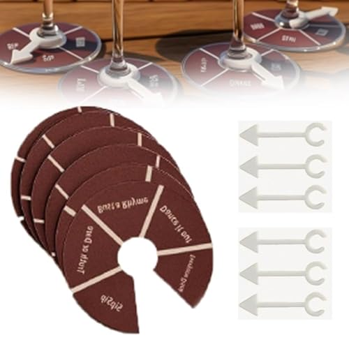 6 Stück Wein nicht Spin-Fun Trinkspiele, Erwachsene Weinglas Spinner Party Shot Spiel Jungs Mädchen Paare Nacht Roulette Trinkspiel für Party Bar 6 Stück Wein nicht Spin-Fun Trinkspiele, Erwachsene Weinglas Spinner Party Shot Spiel Jungs Mädchen Paare Nacht Roulette Trinkspiel für Party Bar von Generisch