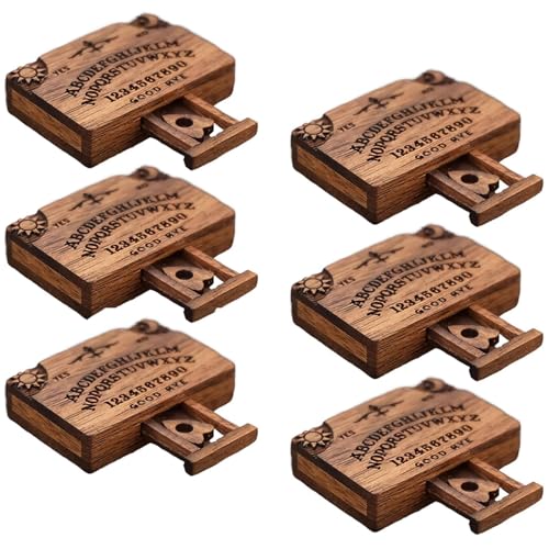 6 Stücke Schneidebrett Ouija Brett Mit Planchette - Puppenhaus Ouija Brett Mit Planchette Miniaturspiele - Ouija Brett - Wahrsagerbrett - Witchboard - Spirit Board | Für Supernatural Fans von Generisch