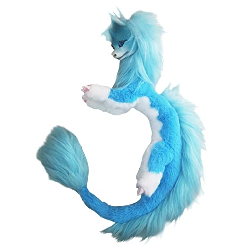 60 cm Der letzte Drache aus Plüsch, Drachenplüsch, handgefertigtes Plüschspielzeug, Dekorationsgeschenk für Zuhause, Plüschspielzeug für Erwachsene und Kinder (Blau) von Generisch