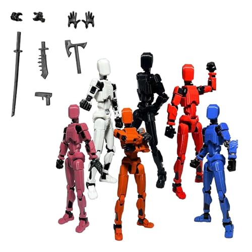6Pcs T13 Action Figure 3D Printed Multi-Jointed Movable - Upgrade 13 Action Figures, Multicolor Multi-Articular Action Figures, Desktop Decorations for Action Figures for Game Lovers von Generisch