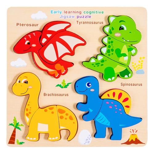7 Arten - 1PC Holzpuzzle für Kinder Montessori Steckpuzzle Holz Tierpuzzlespielzeug, lernende pädagogische Weihnachtsgeburtstagsgeschenke für Mädchen Jungen (Teint) von Generisch