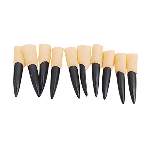7-jährige Männliche Spiele Künstliche Nägel Set Maskerade Nagel Halloween Finger 10 Stück Finger Neuheit lustiges Spiele 6 Monate (Black, One Size) von Generisch