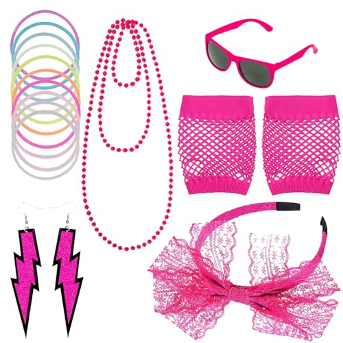 80er Jahre Fantasie-Kleid - Damen Partykleider, 80er Jahre Stil Accessoires | Spitzenbank, Netzhandschuhe, Ohrringe, Retro Halskette Und Armband, Promibrille 80er Jahre Fantasie-Kleid - Damen Partykleider, 80er Jahre Stil Accessoires | Spitzenbank, Netzhandschuhe, Ohrringe, Retro Halskette Und Armband, Promibrille von Generisch