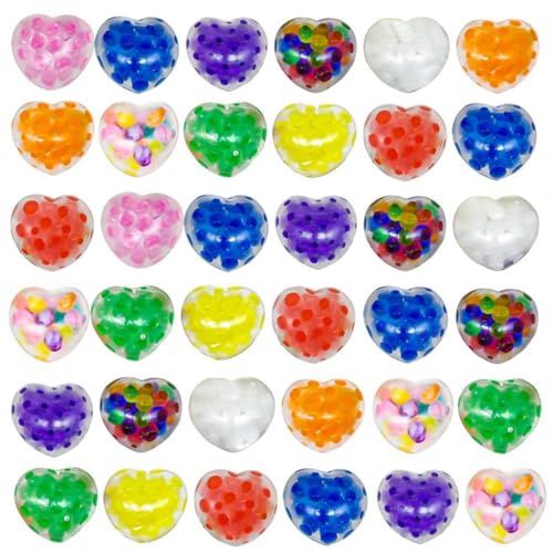 8pc Herzförmige Stressbälle Herz Stressabbau Squishy Anti Stress Bälle mit Wasserperlen Quetschspielzeug zum Valentinstag Spielzeug Kinder und Erwachsene（Die Farbe ist zufällig） von Generisch