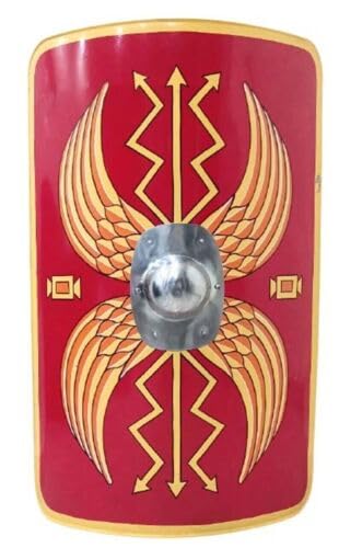 91,4 cm mittelalterlicher römischer Rüstungsschild, Legionär, funktionaler Scutum-Schild, 18 g, Stahl, Kampfkrieger, Schild, Nachstellung, LARP, Rüstungsschild, Halloween 91,4 cm mittelalterlicher römischer Rüstungsschild, Legionär, funktionaler Scutum-Schild, 18 g, Stahl, Kampfkrieger, Schild, Nachstellung, LARP, Rüstungsschild, Halloween von Generisch