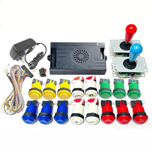 9800 in 1 Pandora Saga DX Special Version Arcade Board DIY-Kit für bis zu 4 Spieler, unterstützt 3D-Spiele, Joystick-Tasten, Kabelbaum (mehrfarbig) von Generisch