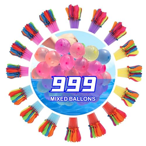 999 Wasserballons für Kinder und Erwachsene, Wasserballons, schnell befüllbar, selbstdichtend, Sommer-Wasserspielzeug für Kinder und Erwachsene, Outdoor-Wasserbombenbekämpfung (666) von Generisch