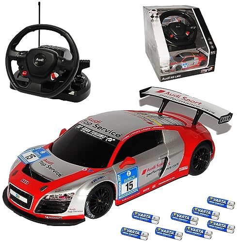 A*U*D*I R8 LMS 24H Nürburgring Winkelhock Silber mit Lenkrad RC Funkauto -inklusive Batterien- sofort startklar 1/18 Modell Auto A*U*D*I R8 LMS 24H Nürburgring Winkelhock Silber mit Lenkrad RC Funkauto -inklusive Batterien- sofort startklar 1/18 Modell Auto von Generisch
