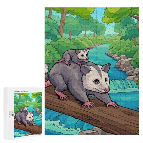 A Cute Opossum Family by The River 500 Teile Tier Klassisches Holzpuzzle für Erwachsene A Cute Opossum Family by The River 500 Teile Tier Klassisches Holzpuzzle für Erwachsene von Generisch
