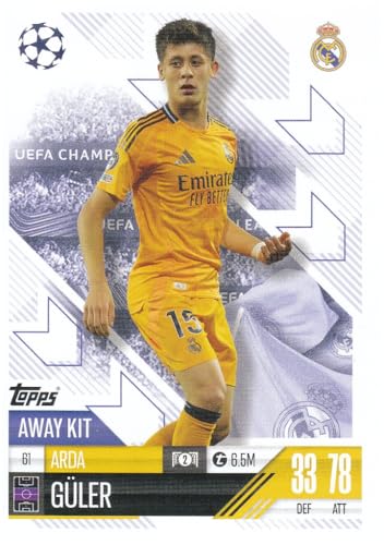 A. Güler Mittelfeld Madrid im Auswärtstrikot Topps CL 2024-25 Fußball Sammelkarte 61 von Generisch