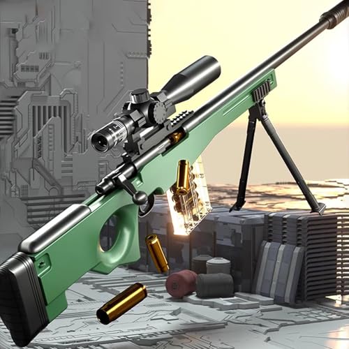 AWM Scharfschützengewehr Schaumstoff Blaster Sniper Rifle Langstreckenschießen 43 IN spielzeugpistolen 32X Verstellbares Teleskop Manueller Auswurf für Kinder ab 6 im Freien Toy Gun von Generisch
